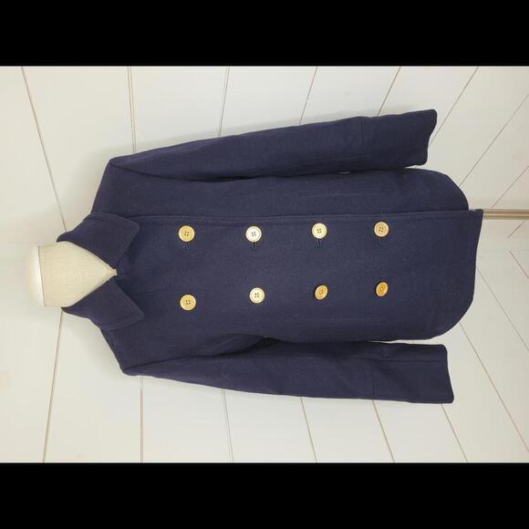 NWOT J Crew Size 6 navy blue wool cashmere coat by Nello Gori - Picture 1 of 8